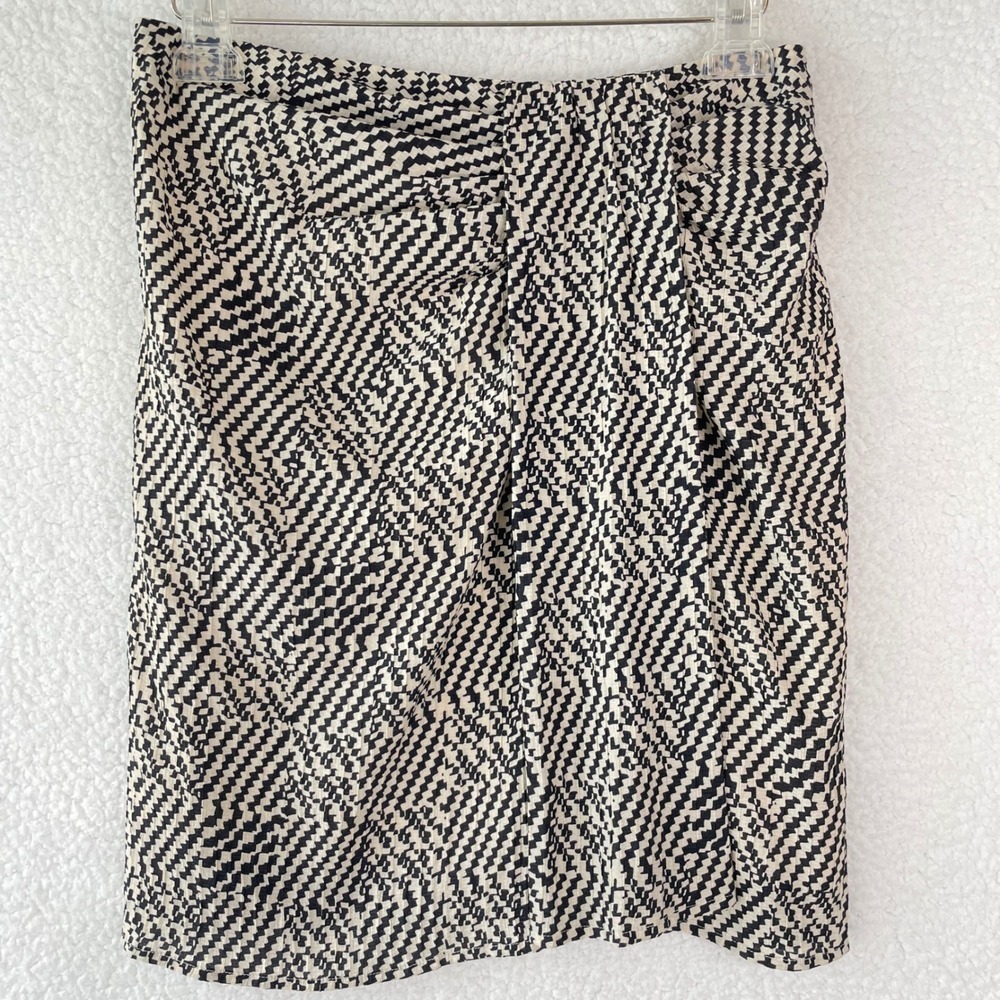 Part Two AlexandraPW SK Black Cream Chevron Zigzag Draped Pencil Skirt 36